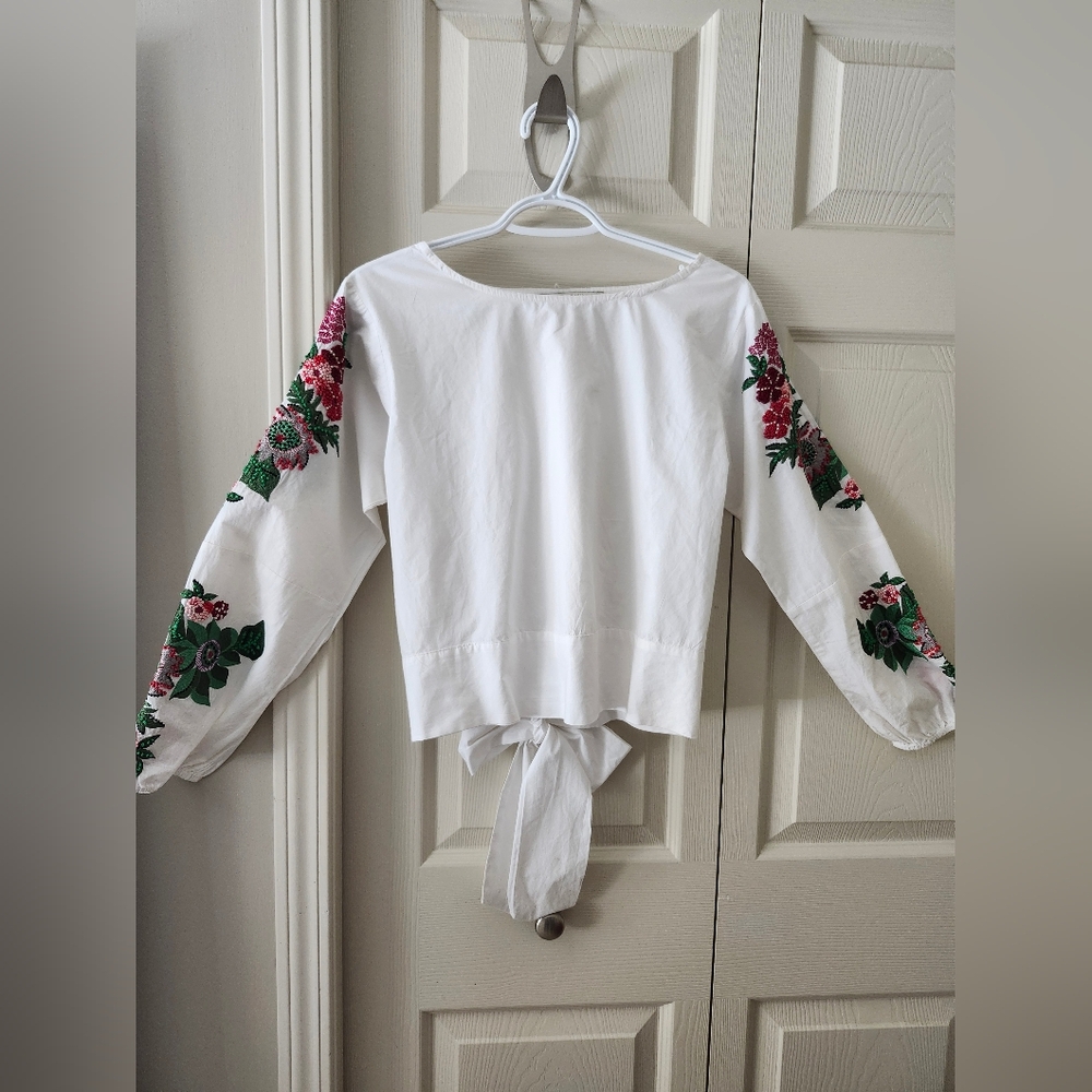 Zara Embroidered Cotten Blouse